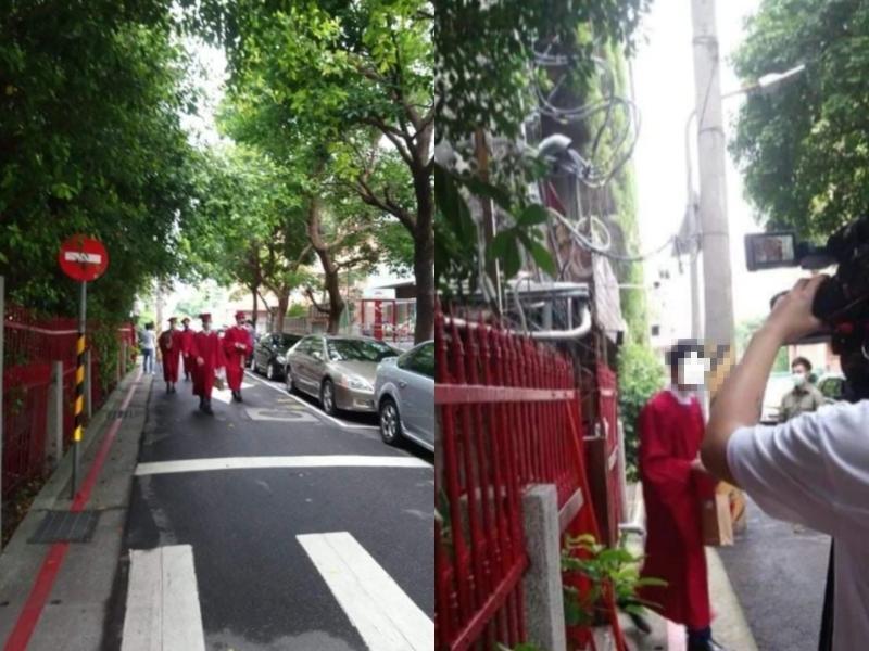 私立奎山中學被檢舉不顧防疫規定仍舉辦畢業典禮。（翻攝自爆料公社臉書）