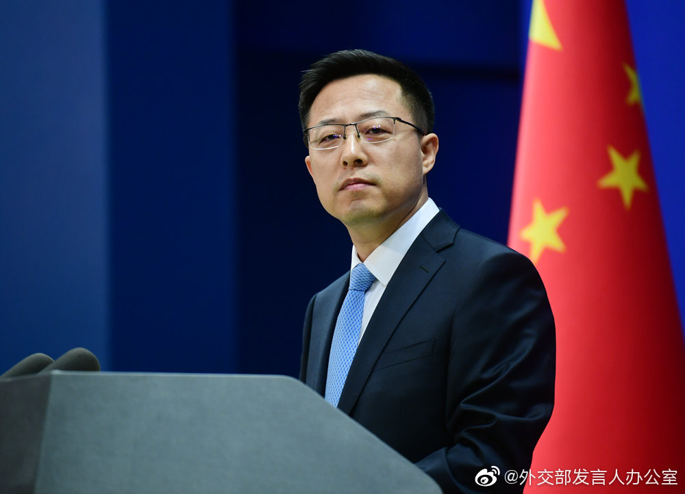 中國外交部發言人趙立堅，已調離外交部發言人一職，轉任邊界與海洋事務司副司長。（翻攝自中國外交部微博）