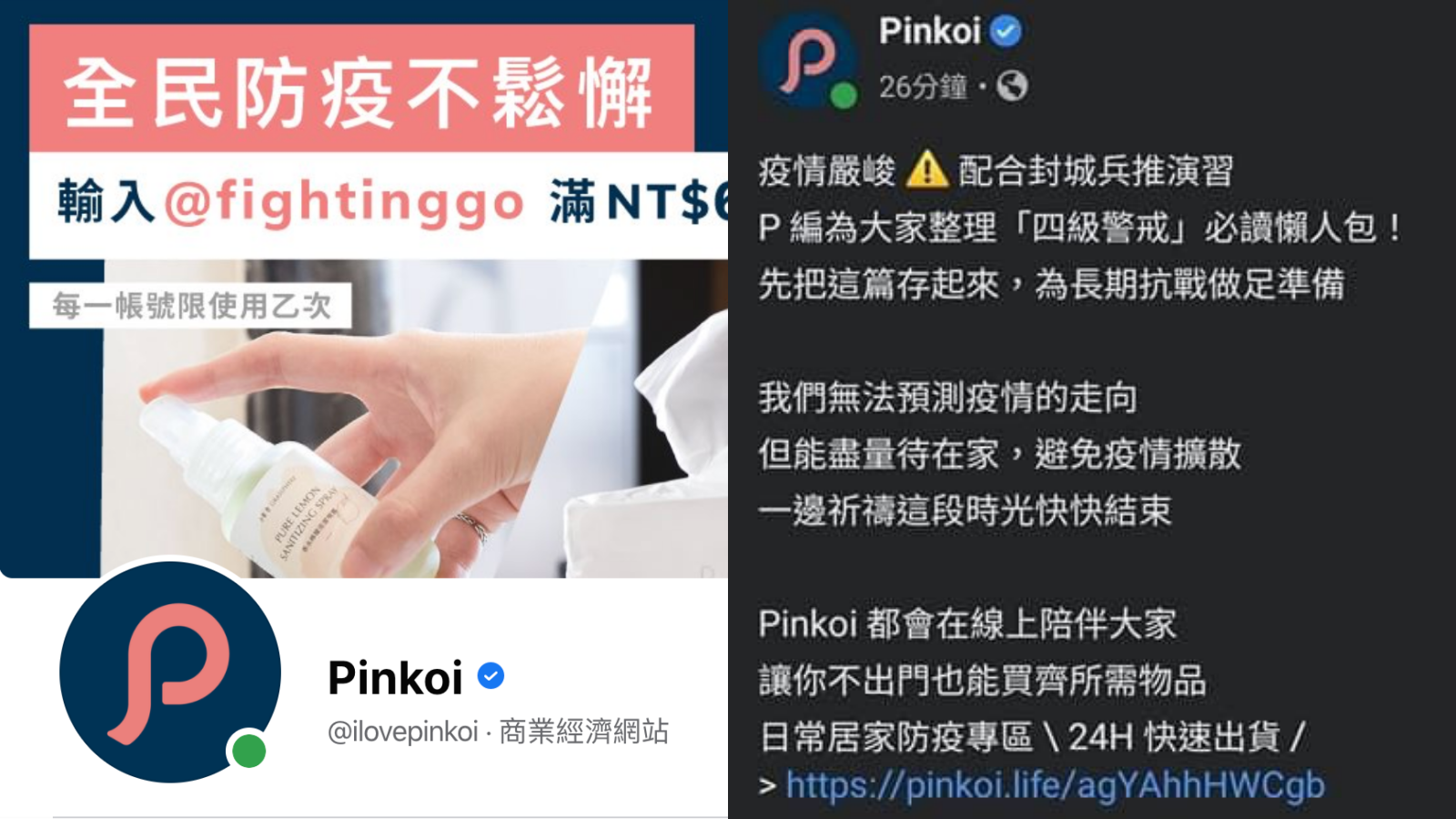 網路商城Pinkoi「配合四級兵推」行銷商品，引起網友不滿。（翻攝自臉書）