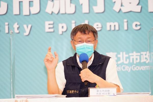 柯文哲指出，5.6萬劑AZ（AstraZeneca）疫苗預計會一週內接種完成。（台北市府提供）