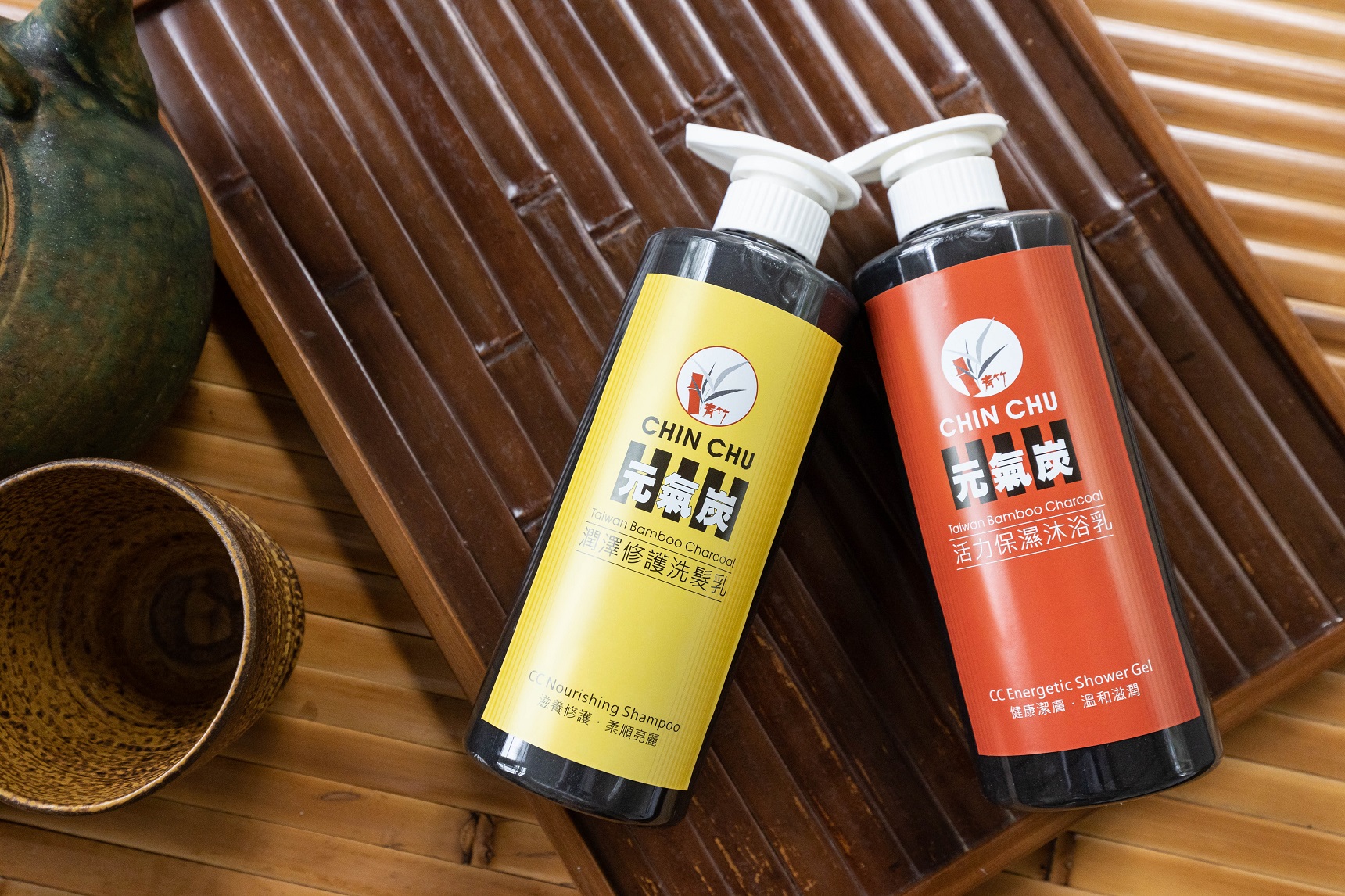 客房內使用自家生產的竹炭清潔用品。