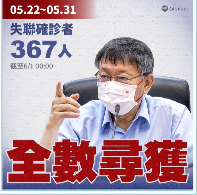 柯文哲指出，目前台北市已沒有失聯確診者。（翻攝自柯文哲臉書）