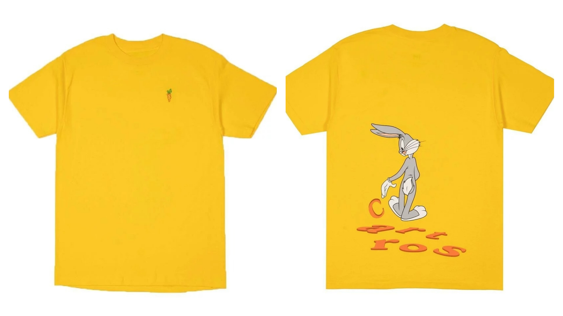 愛吃胡蘿蔔的兔巴哥也一同出現在Carrots T-shirt中。黃色T-shirt NT$2,280 Carrots by Anwar Carrots。(團團提供)