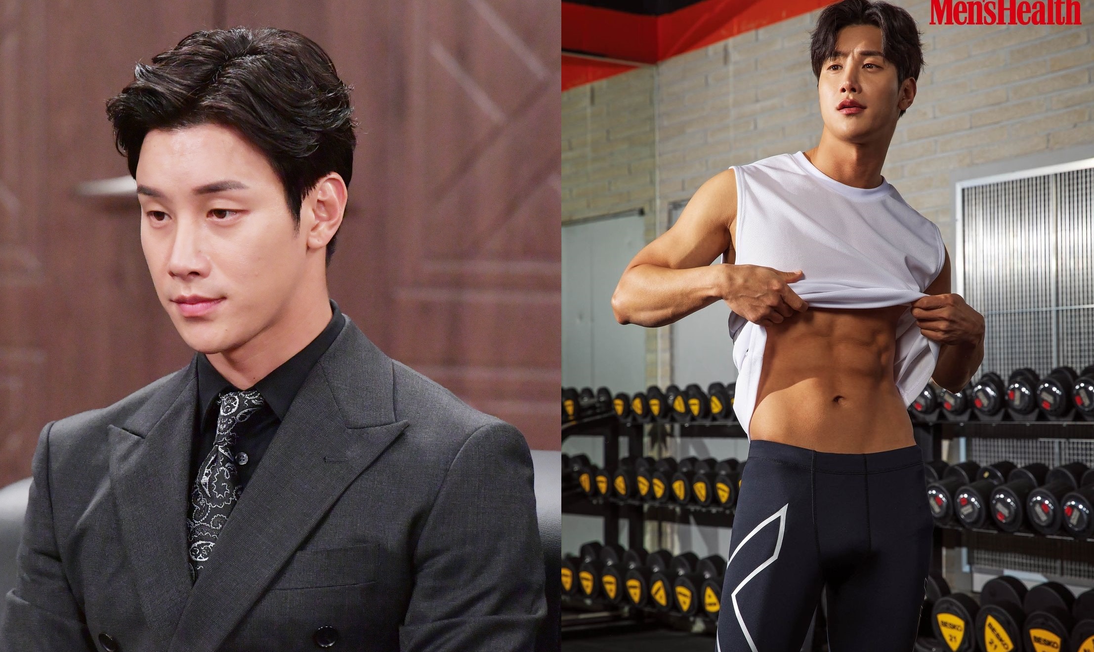 曾來台拍戲的李時剛在韓國因韓劇《秘密的男人》（左圖）走紅，他平常喜歡在IG上分享好身材。（左圖緯來戲劇台提供，右圖翻攝自李時剛Instagram）