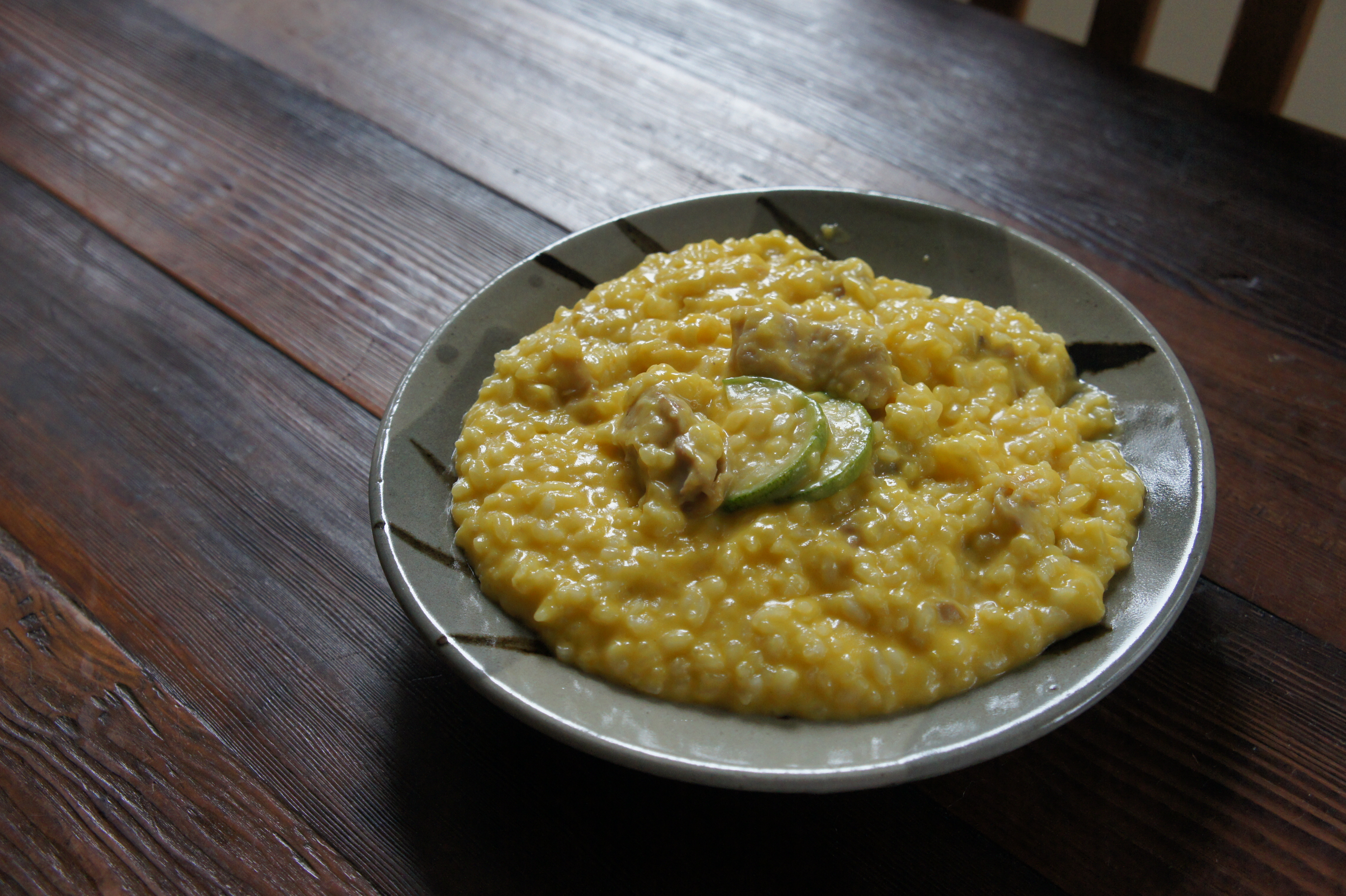「南瓜燉飯」綿密滑順，帶有奶香味。