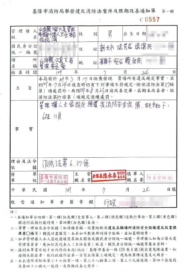 山海觀社區每年投入上千萬元改善消防系統,仍被查出11頁缺失。(讀者提供)