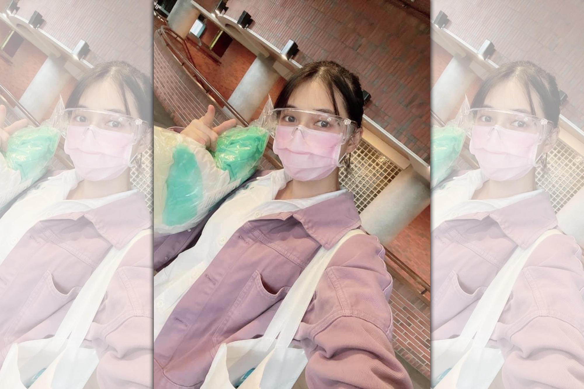 阿澎打完新冠肺炎疫苗隔天就上陣實習。(翻攝自阿澎劉心語臉書)