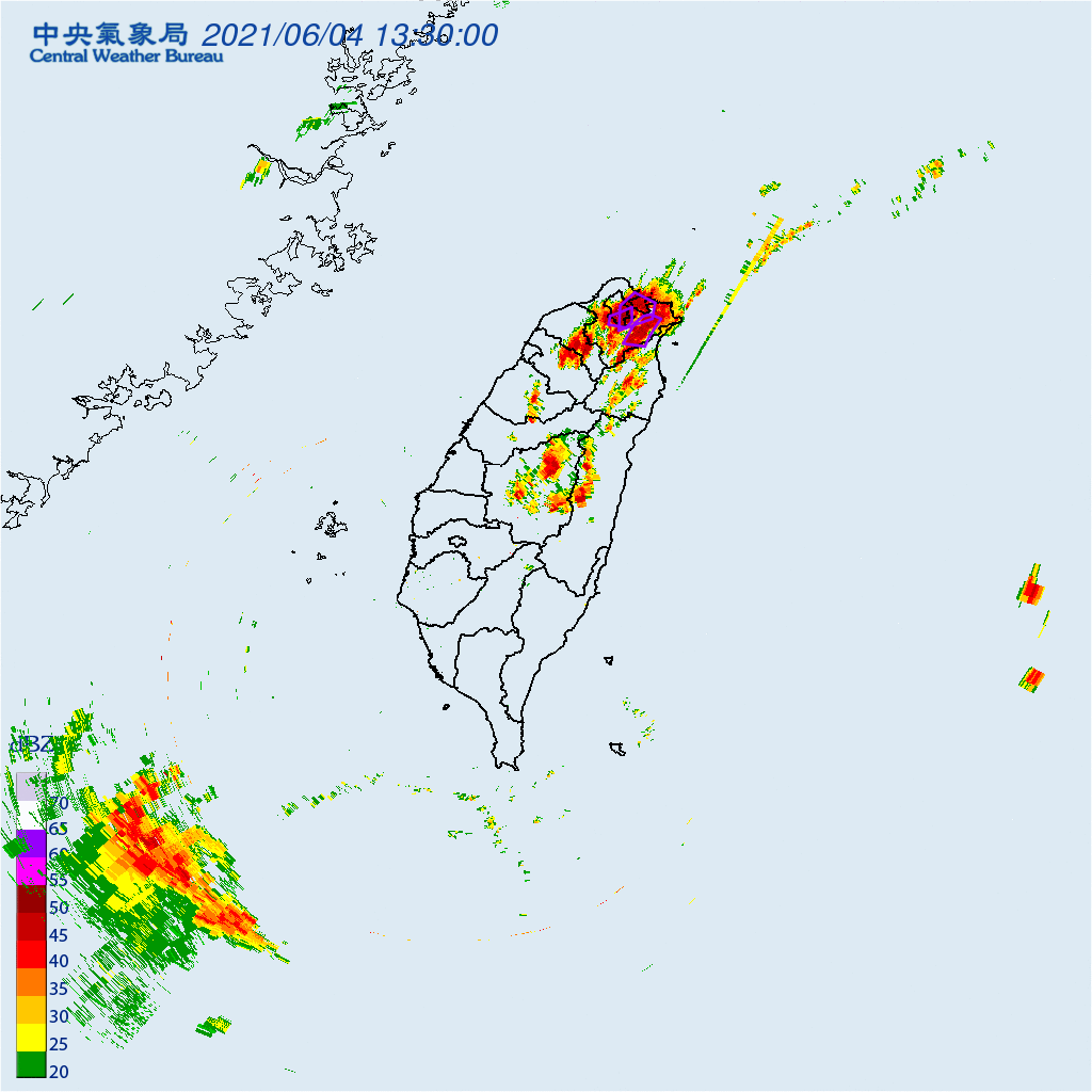 中央氣象局另外在針對基隆市、台北市、新北市發布大雷雨即時訊息，持續時間至下午3時。（翻攝自中央氣象局官網）