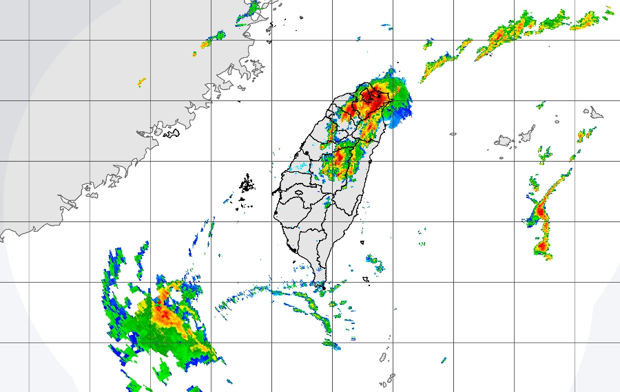 雨區擴大至16縣市，其中台北市則升級為大豪雨！（翻攝自中央氣象局官網）