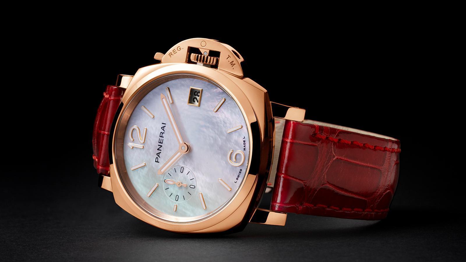 Piccolo Due MadrePerla(PAM01280)|錶徑38mm/Goldtech™錶殼/時、分、小秒、日期指示/P.900自動上鏈機芯/防水30米/建議售價:NT$ 517,000