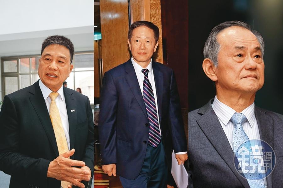 本土疫情衝擊竹科,不僅京元電染疫嚴重,就連台積電、友達都有員工確診。(左:友達董事長 彭双浪 中:台積電董事長 劉德音 右:京元電董事長 李金恭)