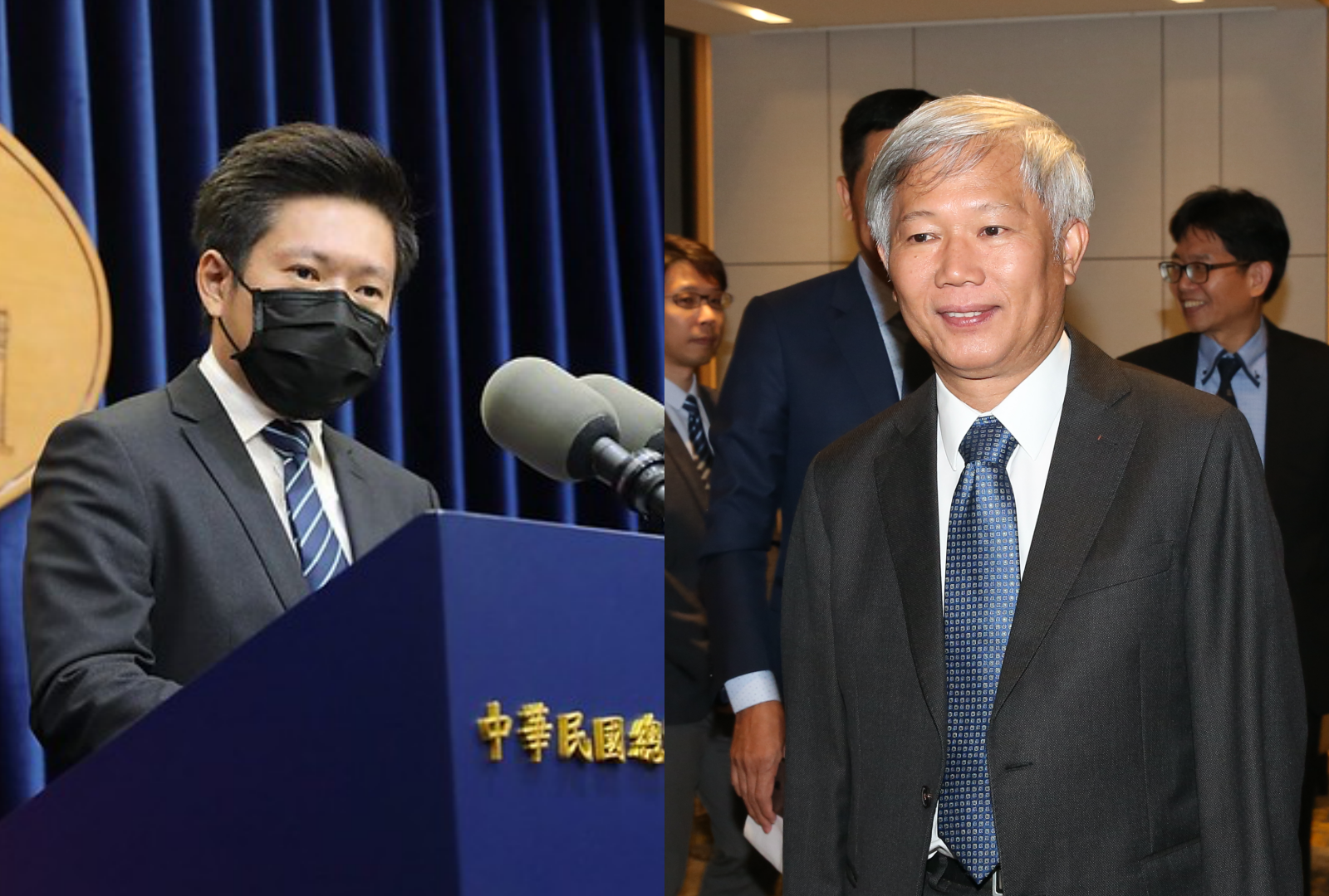 總統府發言人張惇涵（左）回應陳培哲（右）請辭一事。（翻攝自總統府官網、本刊資料照）