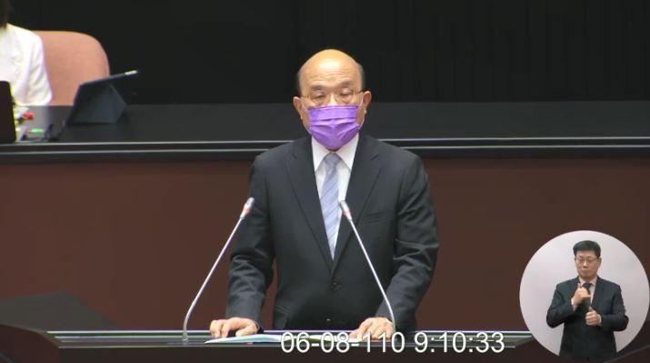 針對國民黨、民進黨提案發現金紓困問題,行政院長蘇貞昌今天回應了。(翻攝國會頻道)