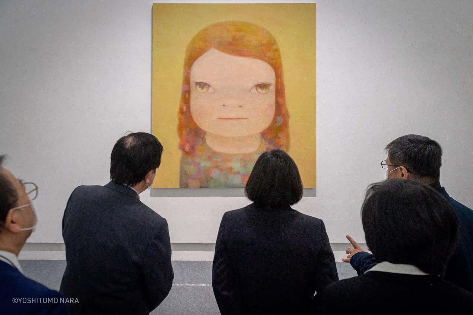 蔡英文總統親自出席《奈良美智特展》開幕記者會。（翻攝自中華文化總會臉書）