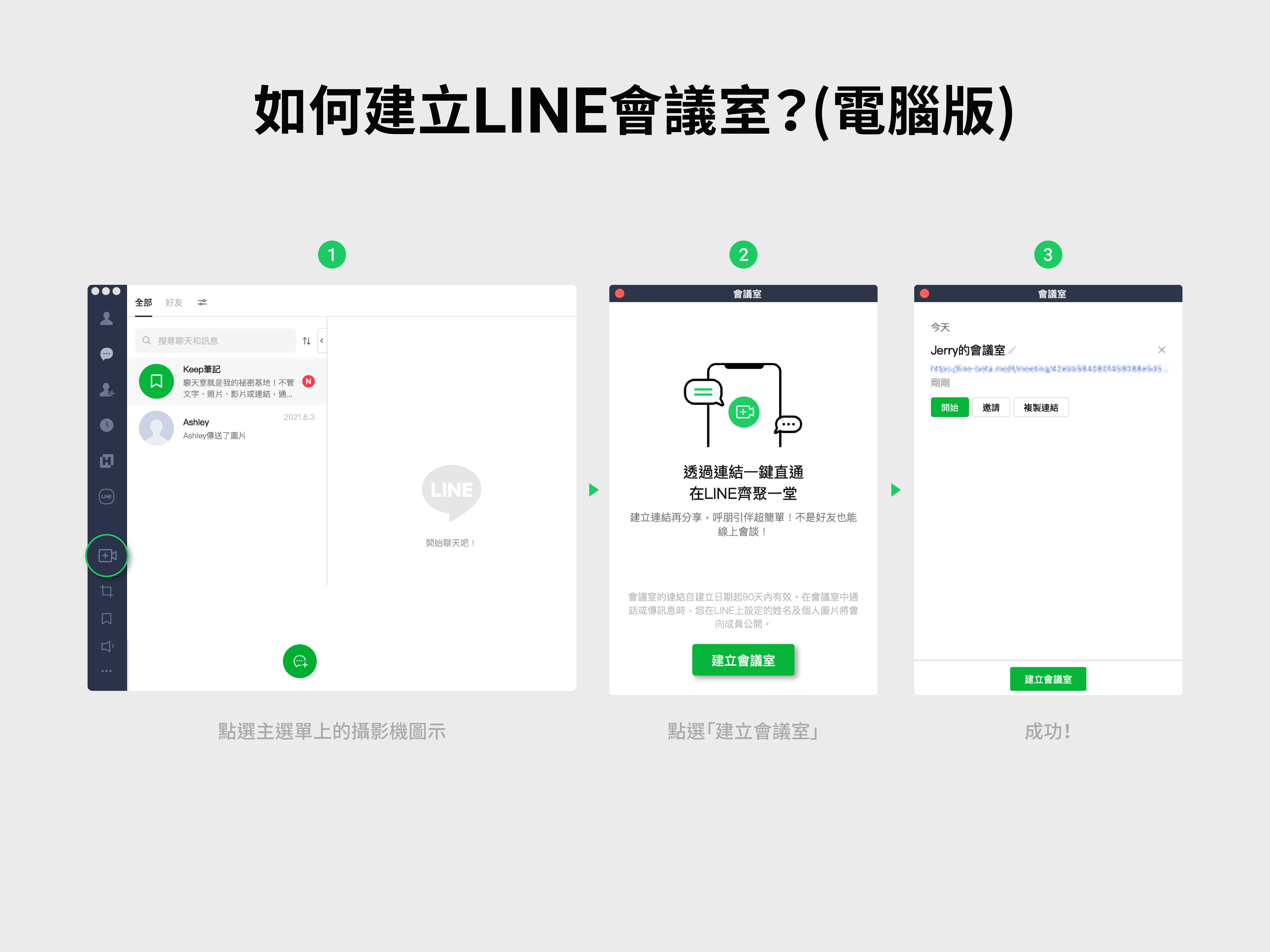 LINE會議室同一個連結最長可使用90天。(LINE提供)