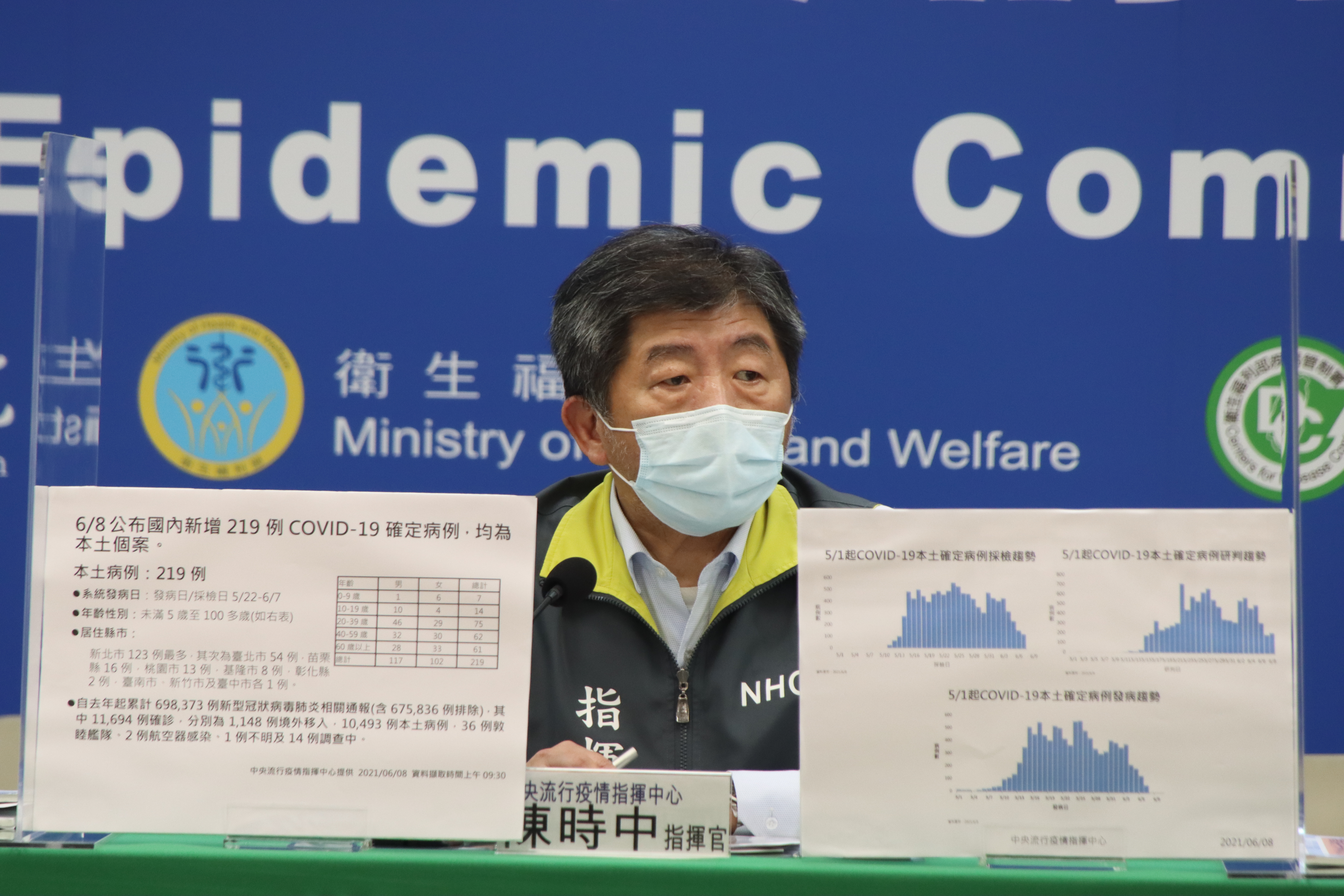 陳時中今表示，自己並不知道陳培哲是疫苗審查委員。（指揮中心提供）