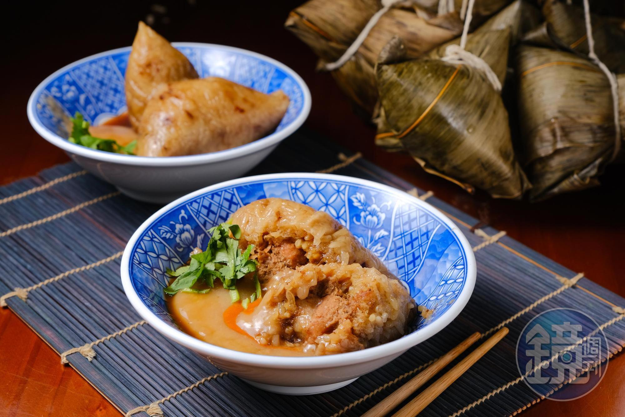 藏在「正彰化肉圓」的限量版「肉粽」,搭配肉圓醬料有種混搭美感。(55元/顆)