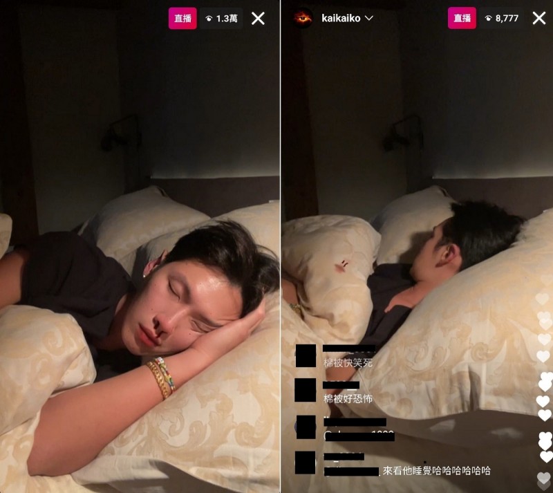 本來開鼻血特效，睡覺時翻來覆去沒對到人臉，鼻血就跑到床上去了。（翻攝自柯震東IG）