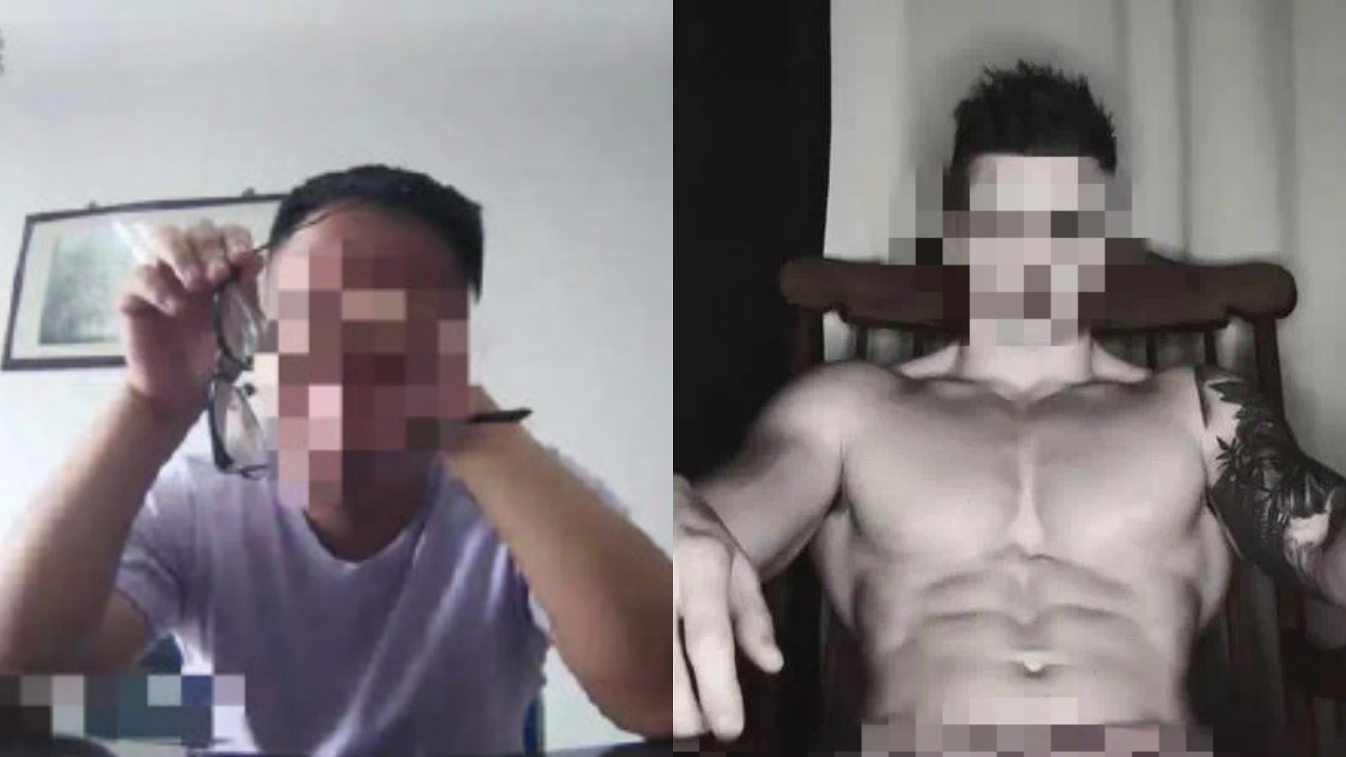 中國大陸男子開啟視訊與正妹聊天，臉卻被置換到不雅照男主角上。（翻攝自微博「中警安徽」）