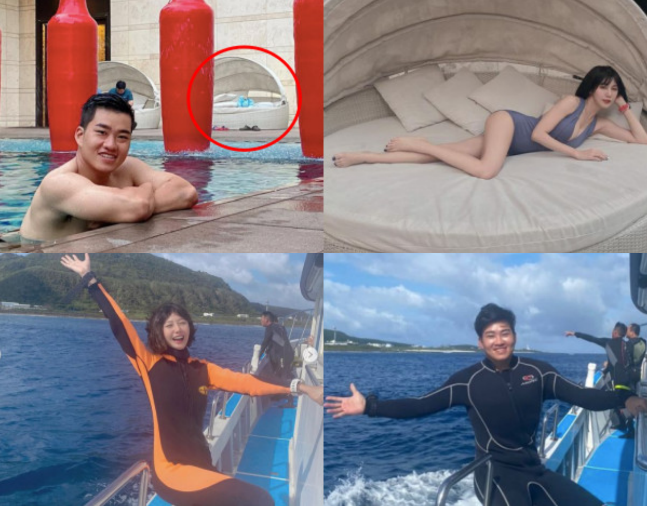 Joeman和妮婭自去年底以來，經常在差不多的時間點，上傳一樣景點的出遊照。（翻攝自Joeman、妮婭IG）