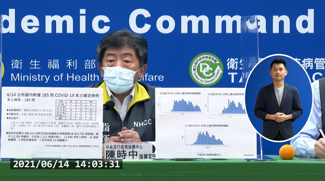 陳時中今宣布台灣新增185例新冠肺炎確診病例，不過呼籲仍不可鬆懈。（翻攝自疾管署YouTube）