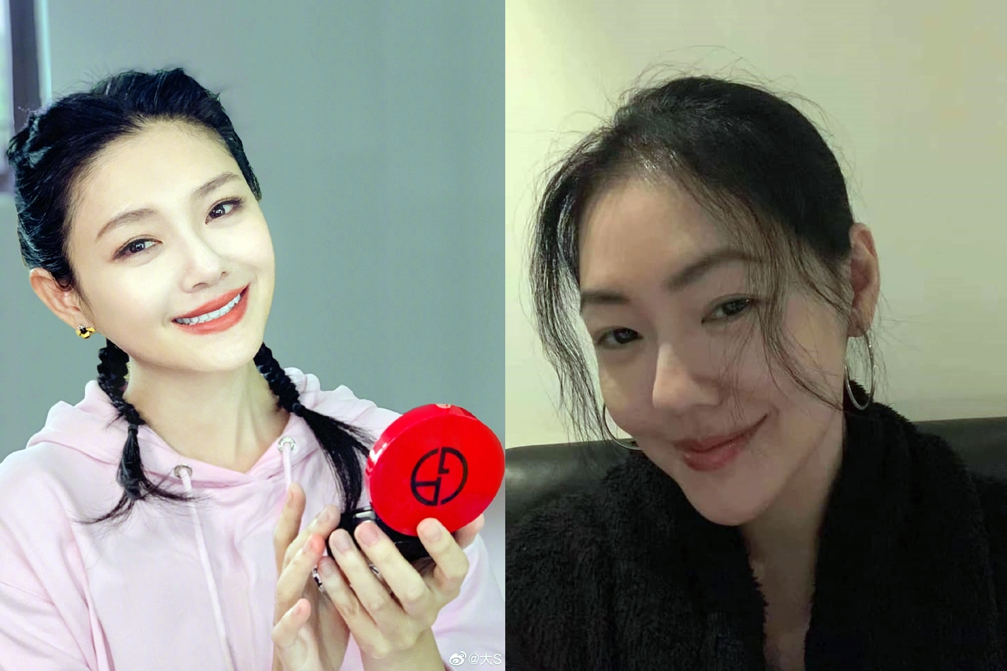 大S與小S最近都是疫情話題女星，言行都被拿來比較。（翻攝大S微博、小S臉書）