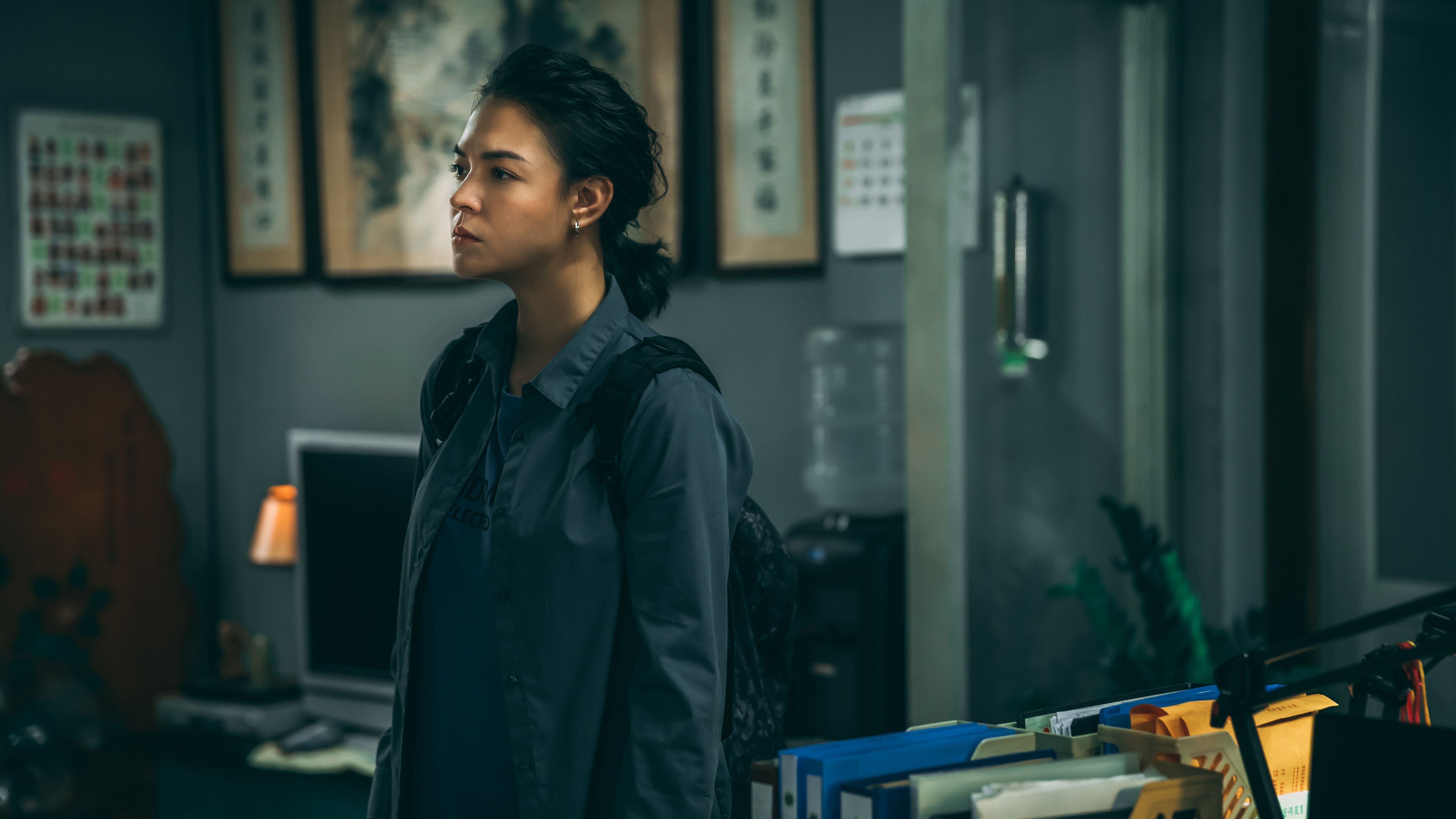 張榕容扮演堅毅女警，還有不少動作演出。（CATCHPLAY提供）