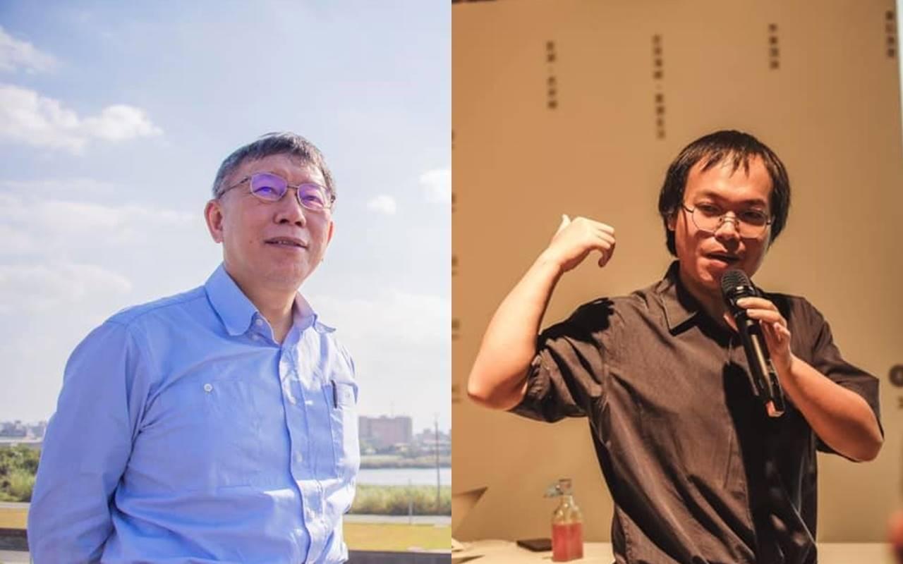 台北市長柯文哲(左)認為,社區普篩的效果越來越差,將採取「精準篩檢」。朱宥勳(右)昨晚po文表示,「這則發言讓我看到了台北市疫情的一線曙光。」(翻攝自柯文哲/朱宥勳臉書)