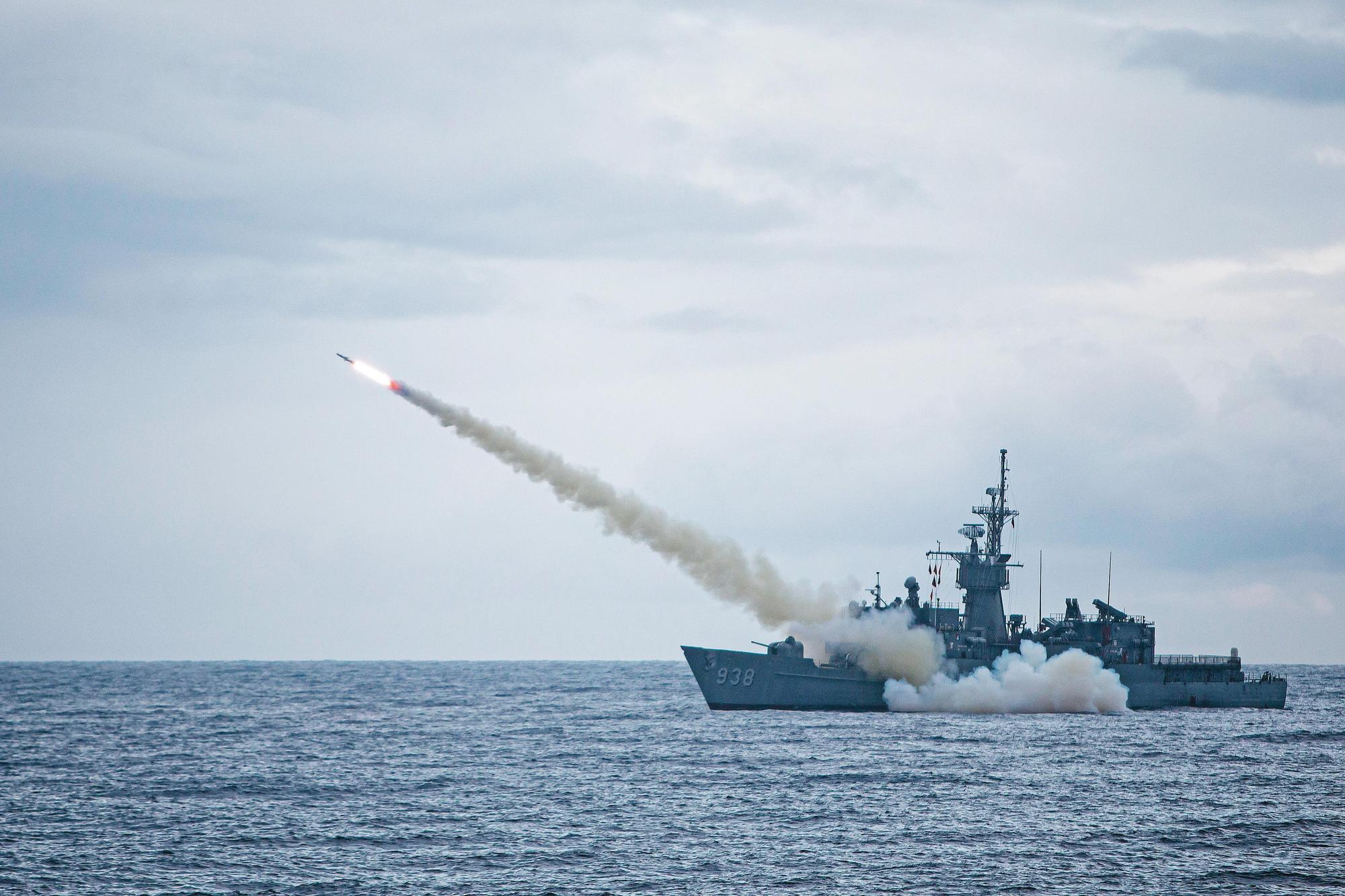 海軍船艦的飛彈防禦能力，也是此次兵推中的重要戰力。（國防部提供）