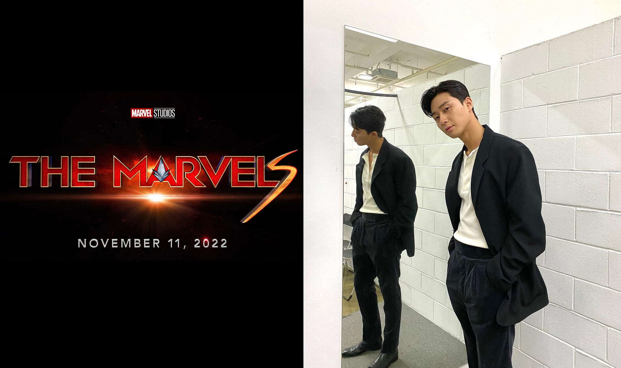 外傳朴敘俊（右圖）接下漫威電影《驚奇隊長2》（The Marvels）演出邀約，有望下半年前往美國參與拍攝。（左圖翻攝自marvel Instagram，右圖翻攝自朴敘俊Instagram）