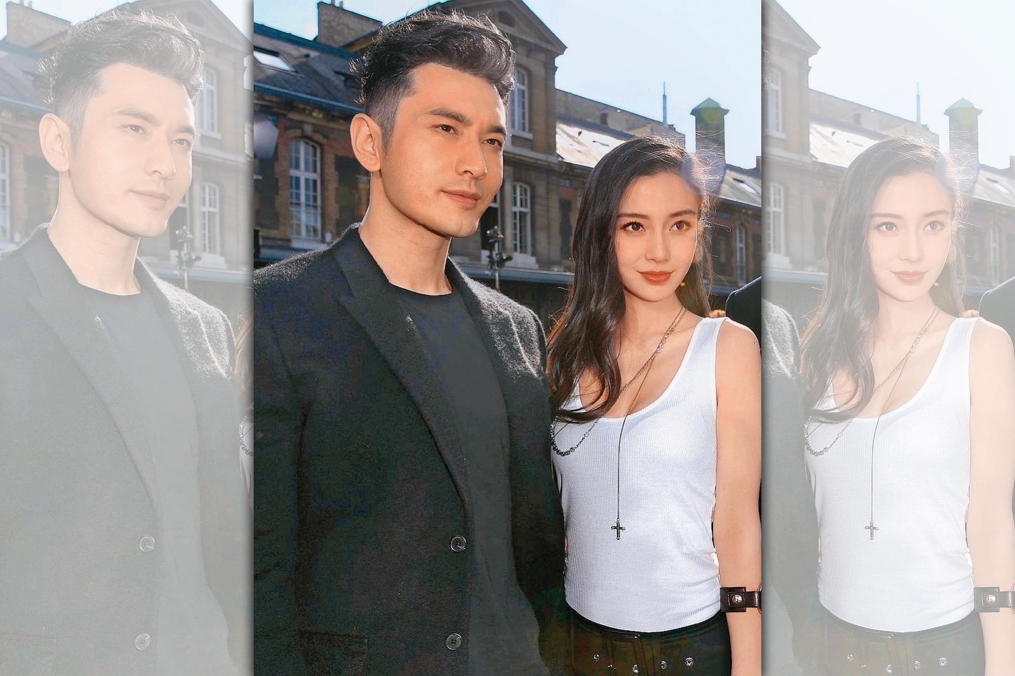 黃曉明(左)、Angelababy(右)結婚近6年,頻傳婚變,他透過香港娛樂記者白露眉澄清「沒有離婚」。(翻攝自楊家將IG)