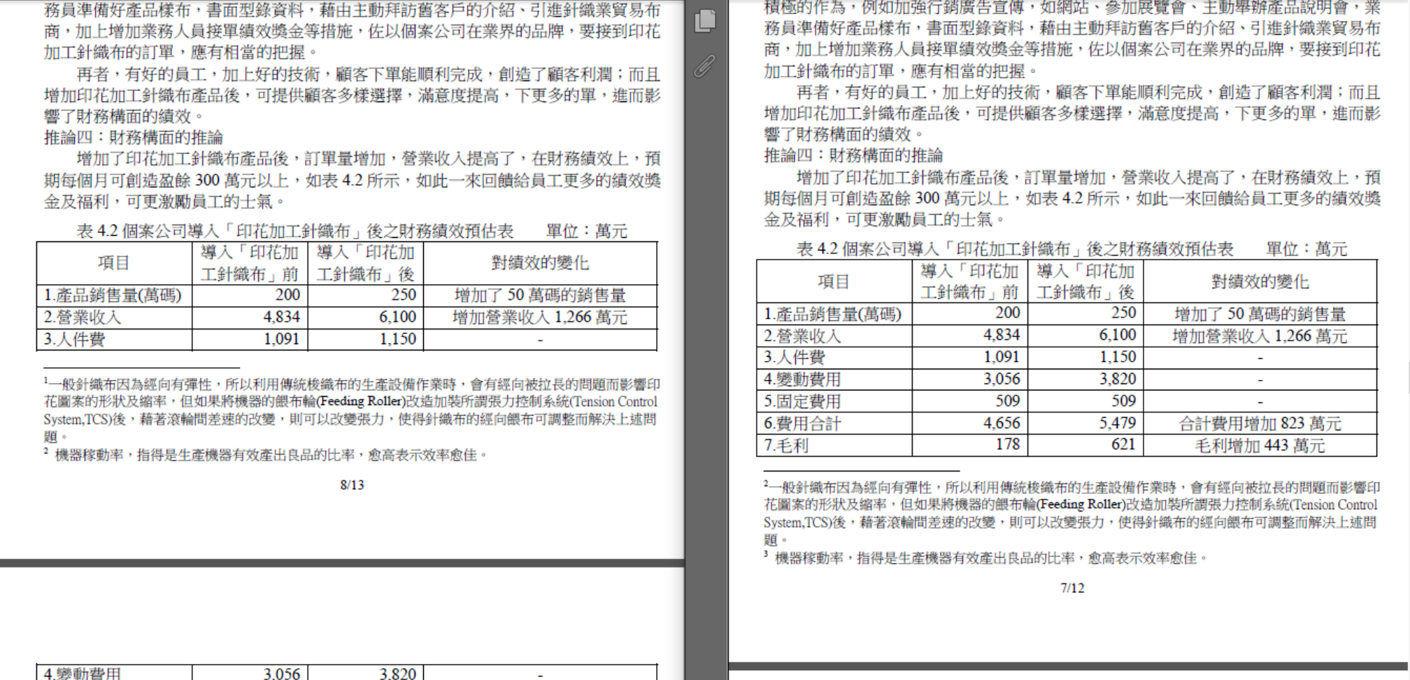 2篇論文不約而同出現與「汽車業」和「染整業」相關的文字，與標題所撰寫的產業內容並不一致。（讀者提供）