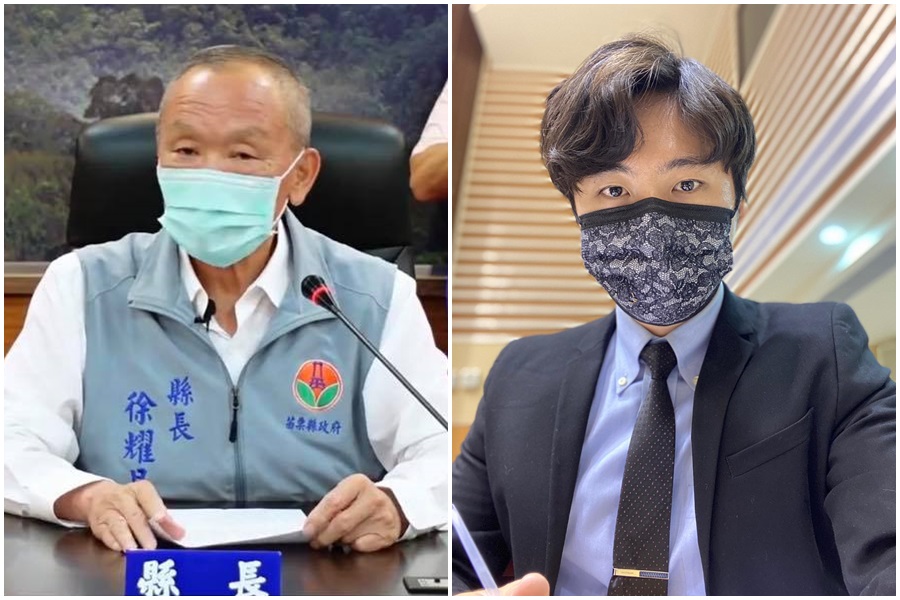 對於苗栗縣長徐耀昌（左）的說法，苗栗縣議員曾玟學（右）直呼不要相害。 （翻攝自曾玟學 苗栗縣議員臉書）