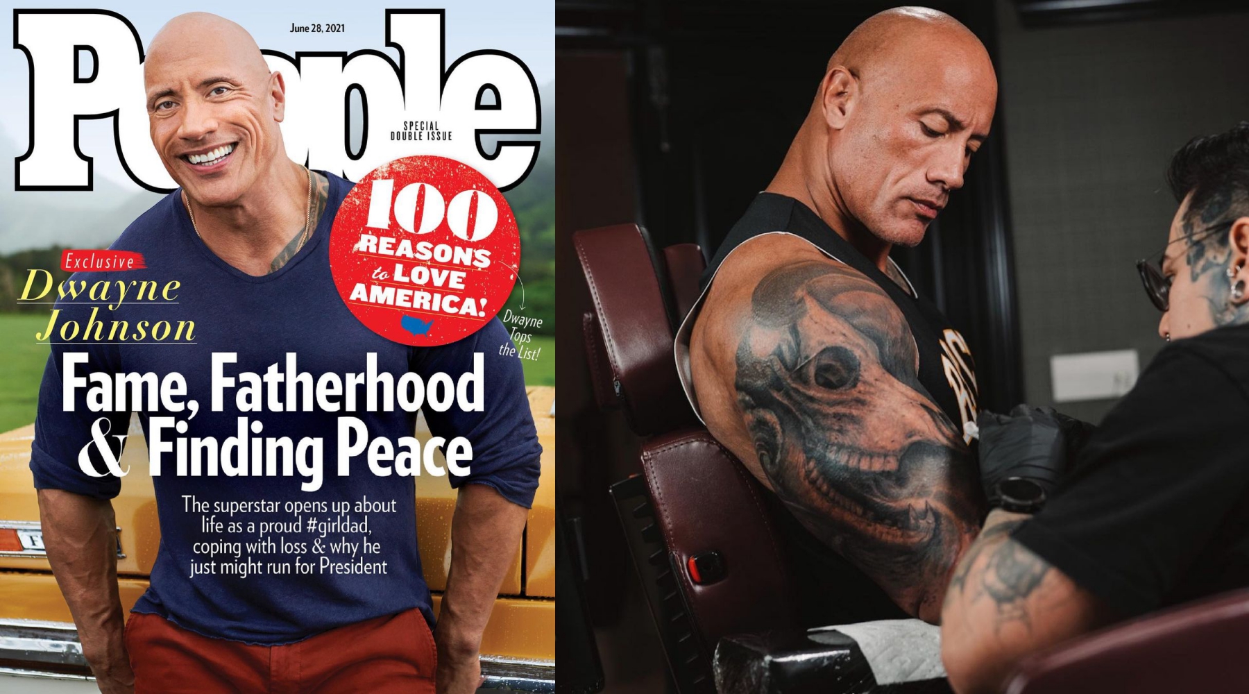 巨石強森生活態度正面，高民調，也為他鋪上參選下屆美國總統的紅地毯。（翻攝自巨石強林IG）