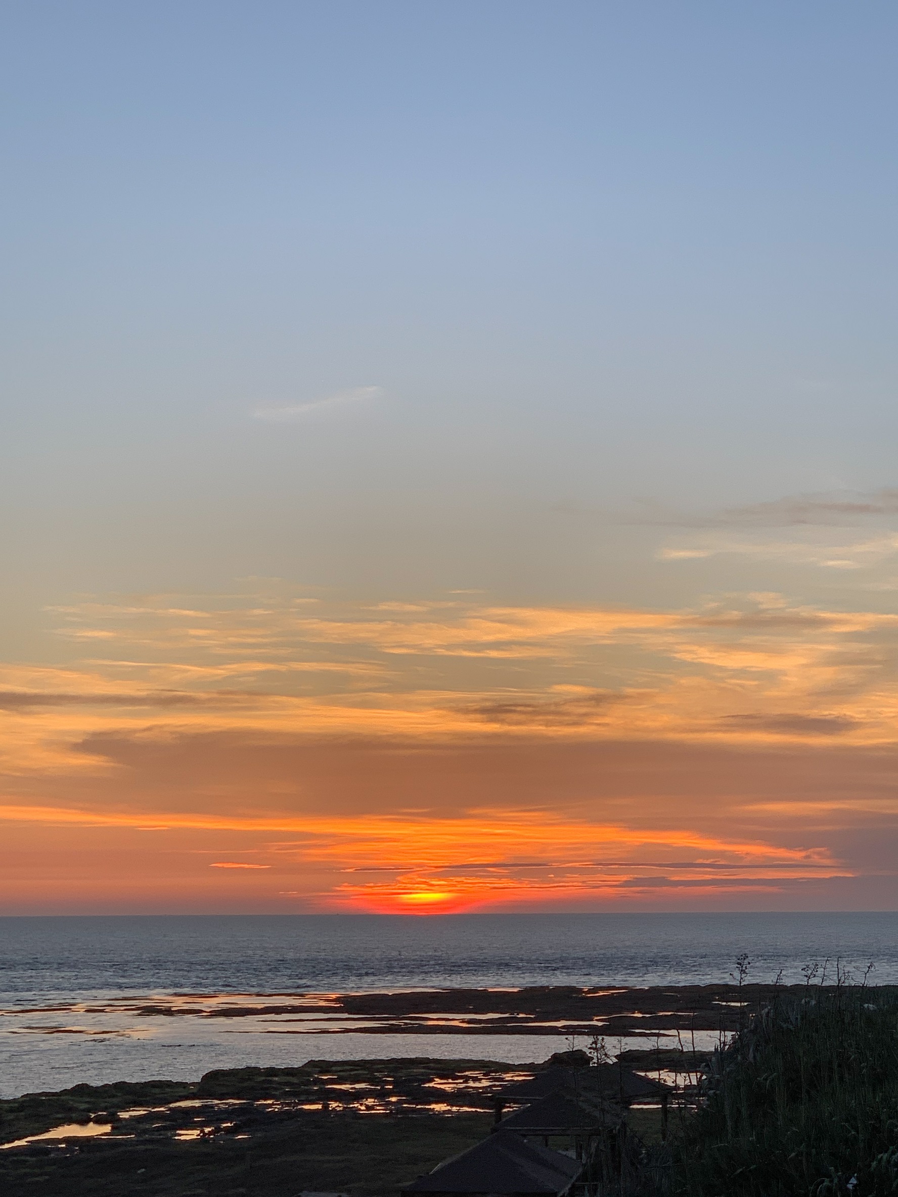 在無人島上看見的夕陽。