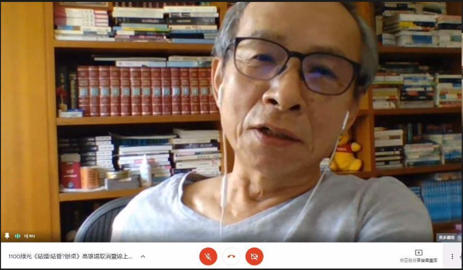 吳念真感謝加入「雨天,我們撐傘—攜手支持團隊捐贈方案」的觀眾,大家一起挺過疫情難關。(綠光劇團提供)