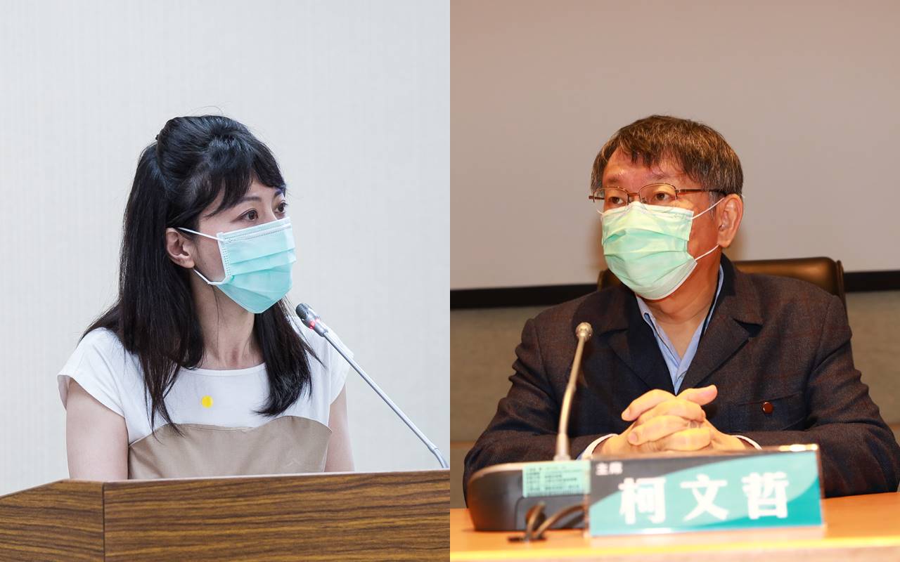 台北市長柯文哲（右）在記者會上，酸民進黨立委高嘉瑜（左）「心中有特權，看什麼都特權」。（合成照／本刊資料照）