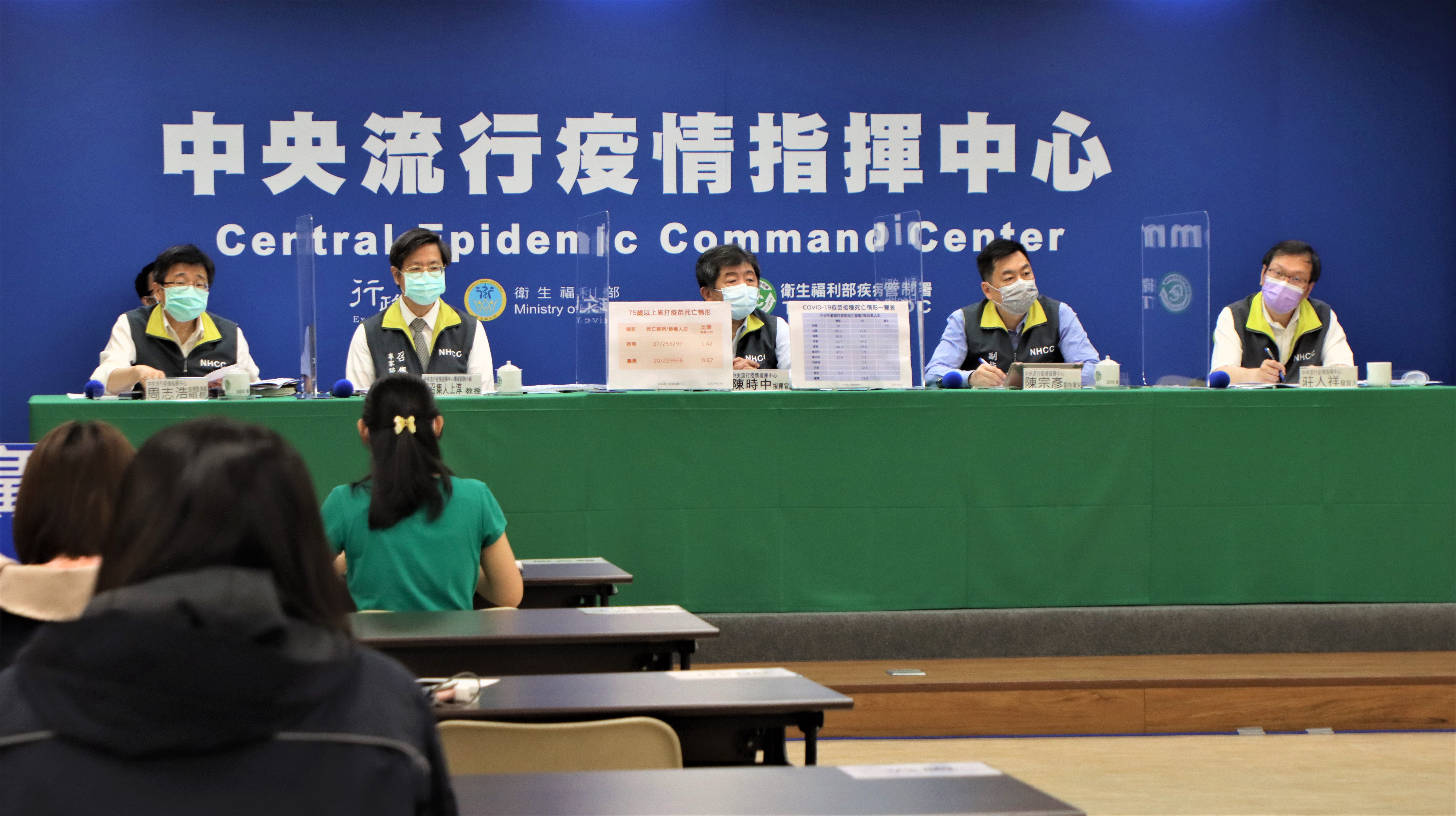 指揮中心說明永齡基金會、台積電採購BNT疫苗狀況。（指揮中心提供）