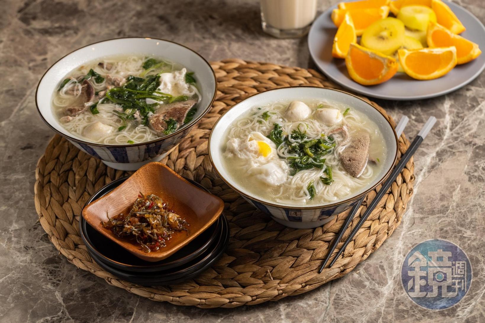 民宿早餐是林孟賢與妻子喜歡的市場麵線或飯糰,都非常美味。