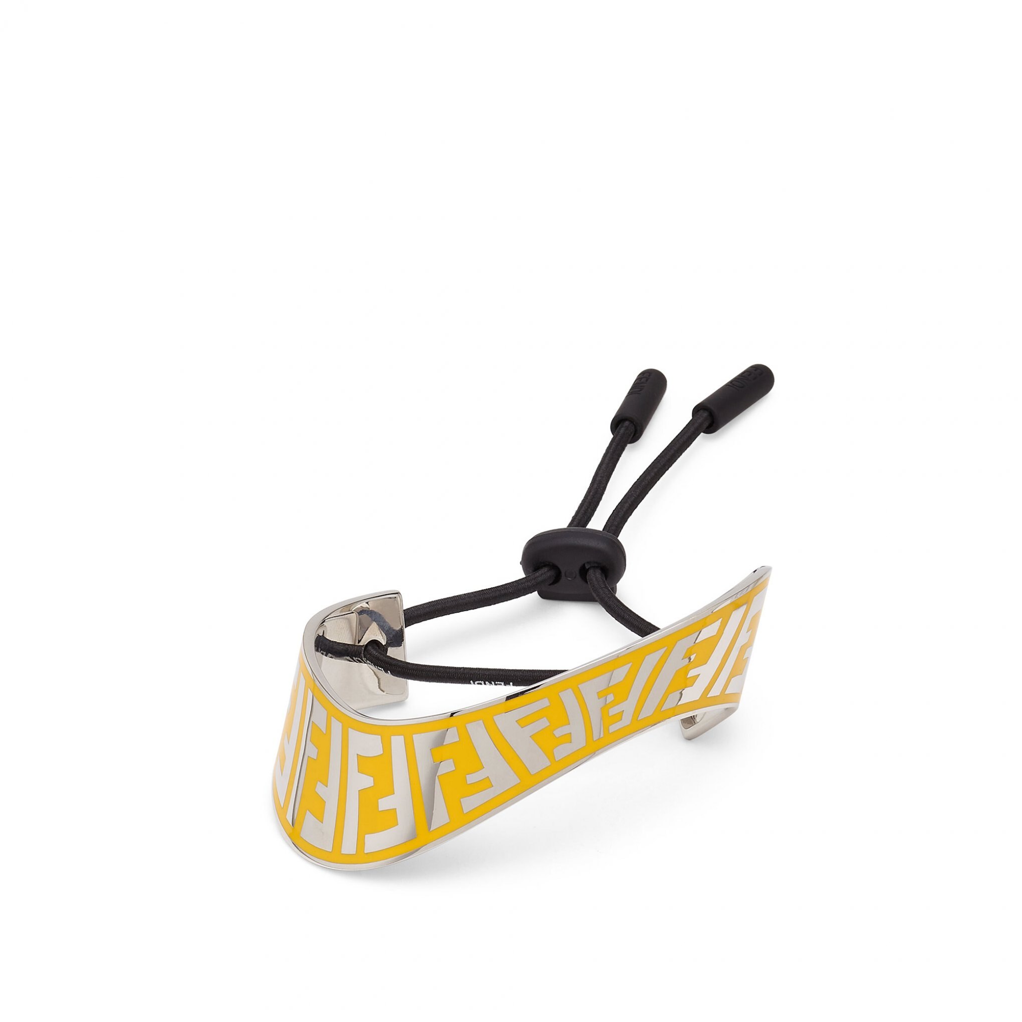 FENDI Summer Vertigo聯名系列金屬扭曲綁帶手環。NT$15,800。(FENDI提供)