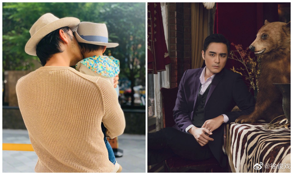 昨天是國際父親節，明道難得在社交網站曬兒子。（翻攝明道微博）