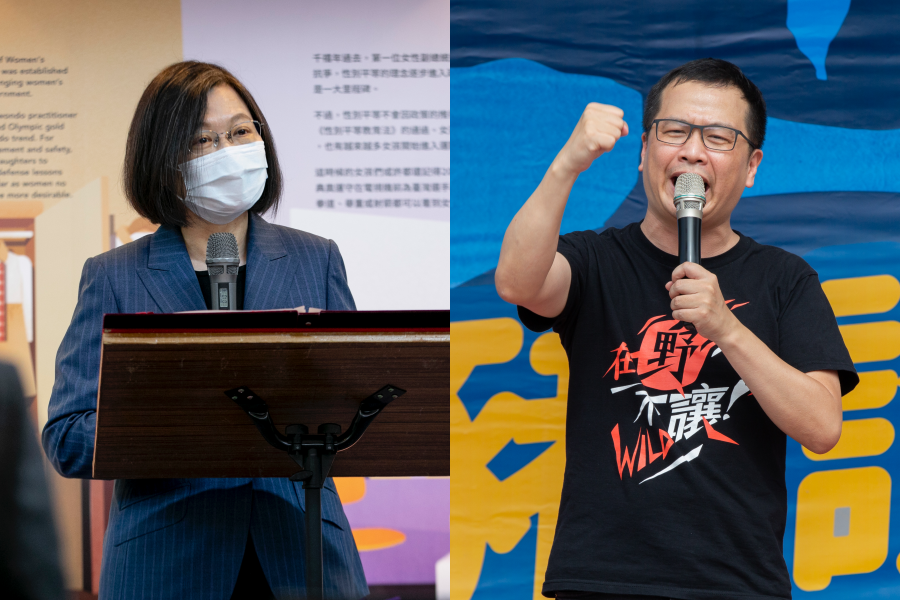 國民黨議員羅智強（右）日前酸總統蔡英文（左）向美國要疫苗是乞丐，昨日再嗆「要戰來戰」。（本刊資料照）