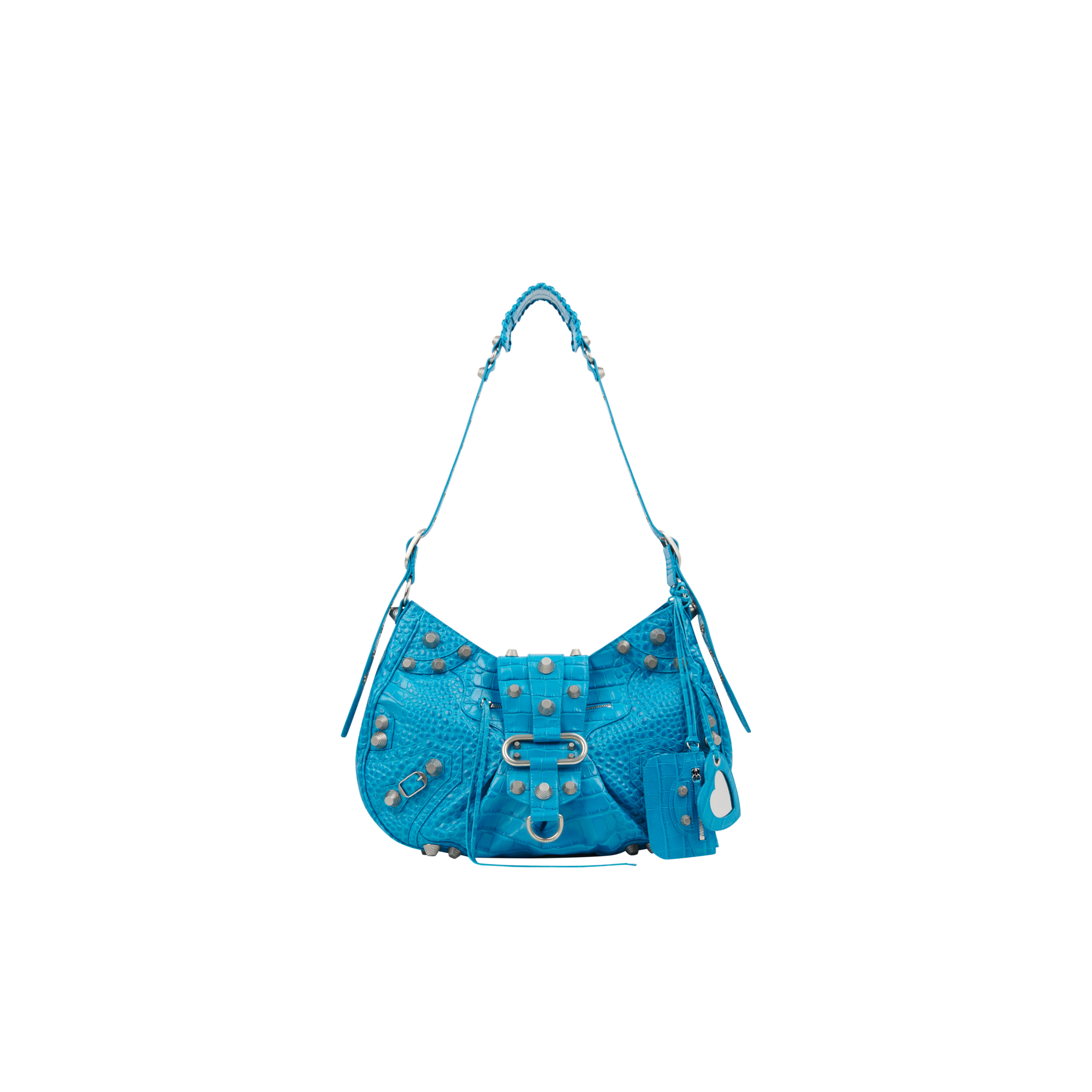 Le Cagole Large Shoulder Bag 土耳其藍肩下包 價格店洽 BLENCIAGA。（BLENCIAGA提供）