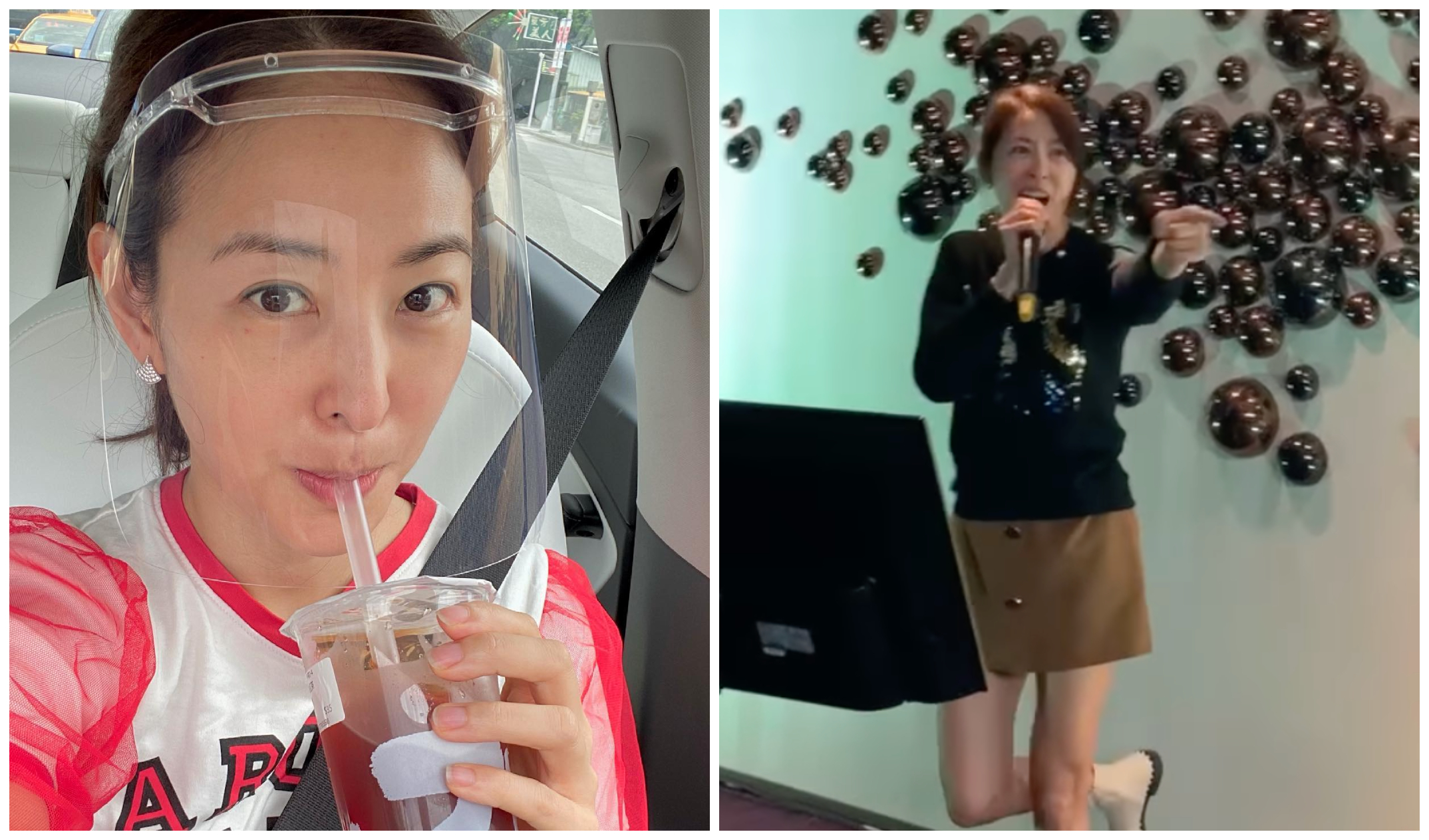 賈永婕曬出唱歌影片，讓粉絲笑瘋。（翻攝賈永婕臉書）