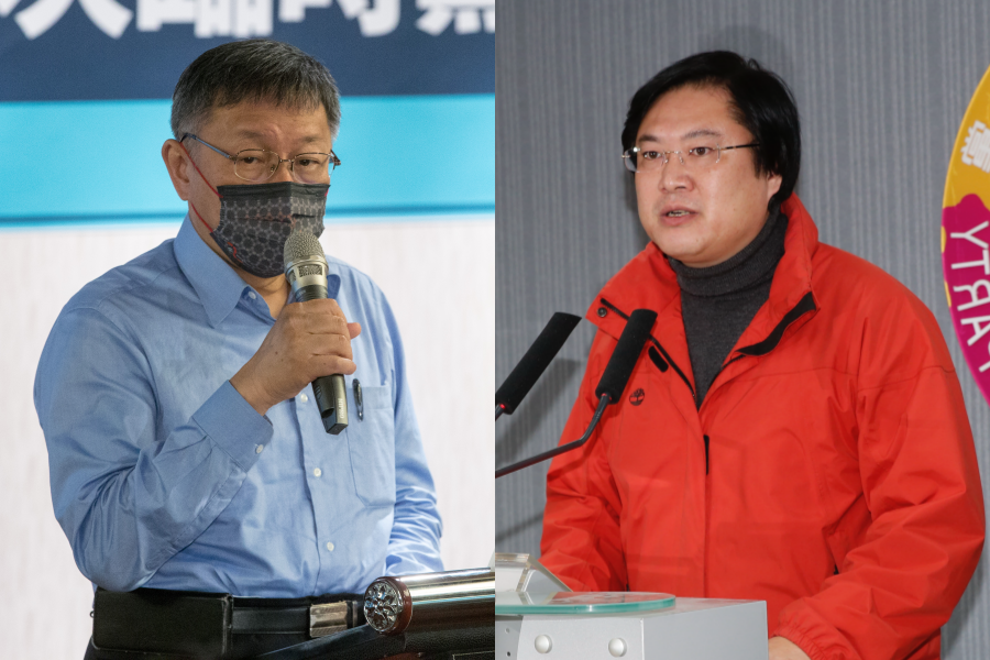 台北市長柯文哲（左）日前聲稱北農確診者說不定是被外縣市傳染，令基隆市長林右昌（右）怒批「說謊」。（本刊資料照）