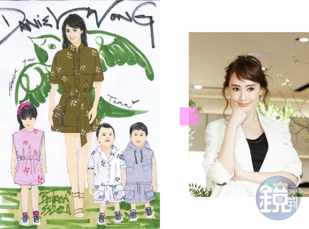 關穎揪2兒1女參一咖,一起與華裔設計師Daniel Wong挑戰30天線上時裝秀。(本刊資料照、Daniel Wong提供)