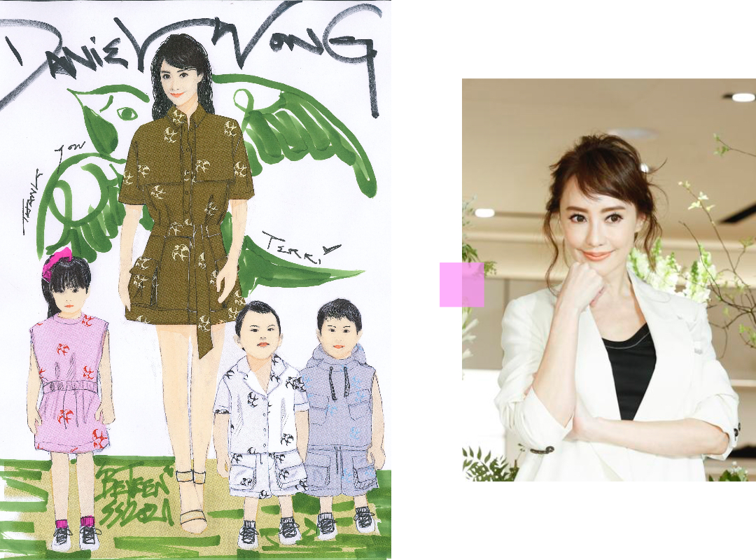 關穎揪2兒1女參一咖，一起與華裔設計師Daniel Wong挑戰30天線上時裝秀。（本刊資料照、Daniel Wong提供）