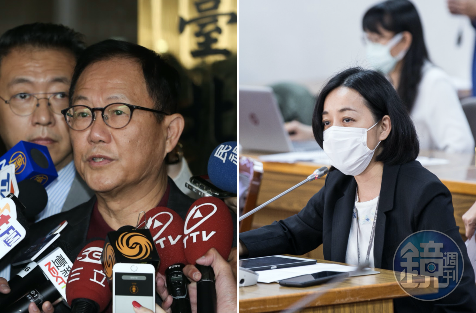 前國民黨立委丁守中（左）於臉書證實已接種AZ疫苗，立委王婉諭（右）質疑丁守中為何能是疫苗施打的第一順位。（資料照）