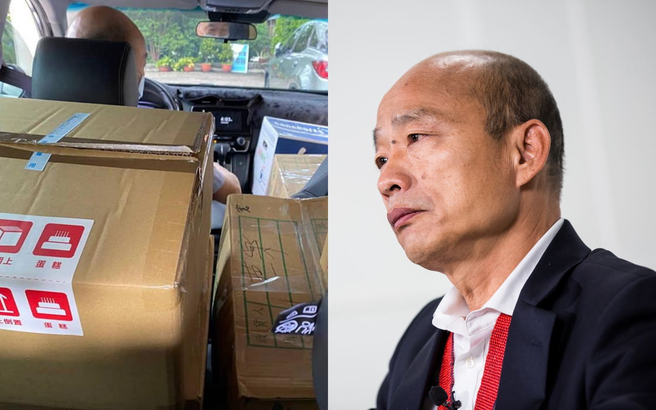 韓國瑜親自送多箱蔬果到偏鄉育幼院。（翻攝自韓國瑜臉書、本刊資料照）