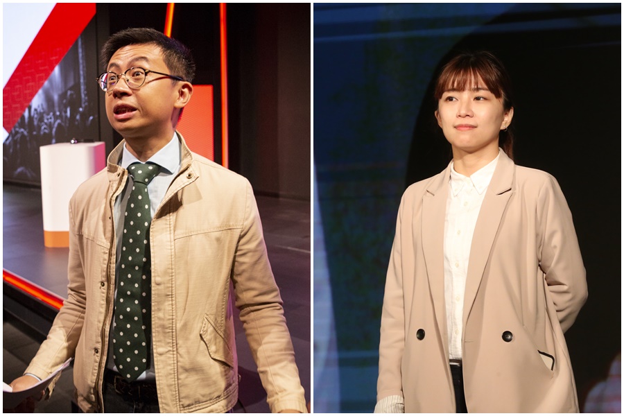 北市議員邱威傑（左）、林穎孟（右）指稱，北市政風處公布的好心肝調查報告分A、B版，詳細版還限定30分鐘閱覽，不准拍照及作筆記。（本刊資料照）